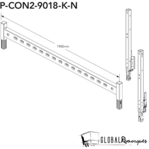 Porte Echelle Connect & General Plant BJT largeur 1.90m - P-CON2-9018-K-N