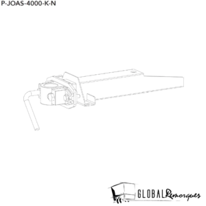 Support de roue jockey basculant pour T-Transporter BJT - P-JOBK-4000-A-N